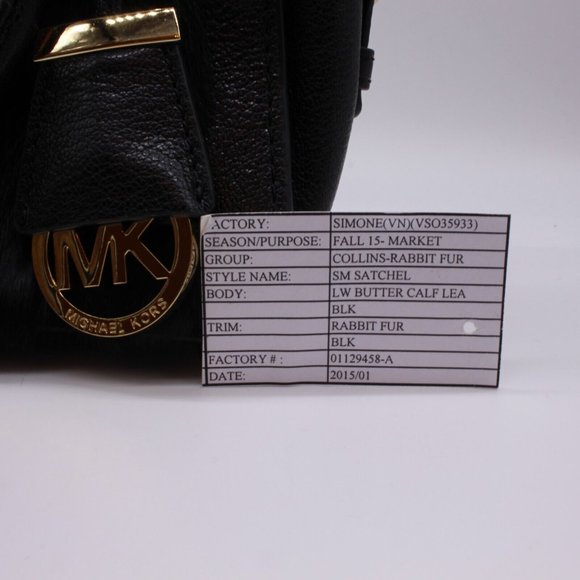 Michael Kors SATCHEL Rabbit Fur/ Calf Leather Shoulder Bag Purse - Picture 8 of 10